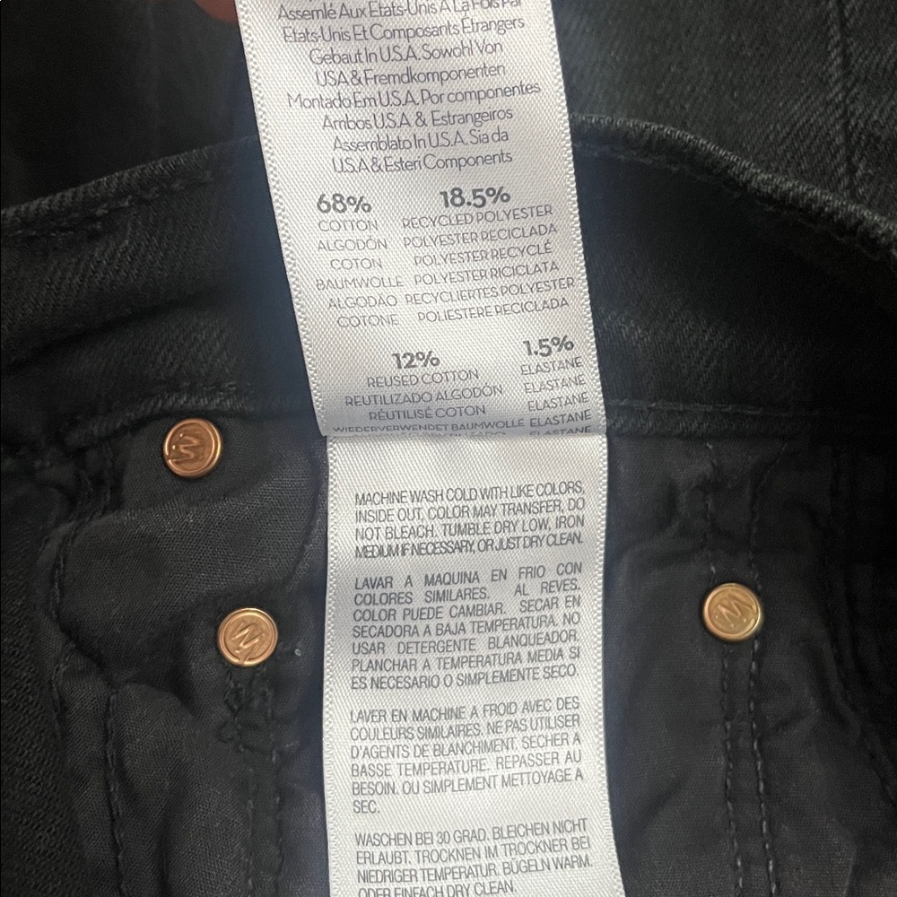 Mother The Tomcat Ankle Lasting Impression Black High Rise Jeans Size 26 - Picture 14 of 15